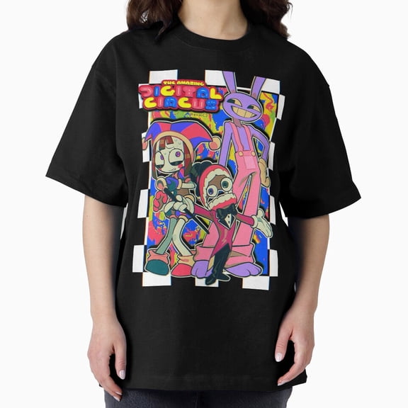 Digital Circus TV Series Fanart-Inspired Retro Aesthetic Unisex T-Shirt, up to size 5XL