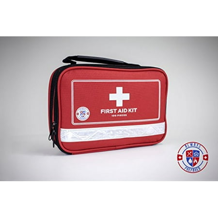 First Aid Kit For Survival and Minor Emergencies (100 Pieces) Light, Compact, and Comprehensive - Perfect for Home, Auto, Road Trips, Camping, or Any Other Outdoors (Best Compact Survival Kit)
