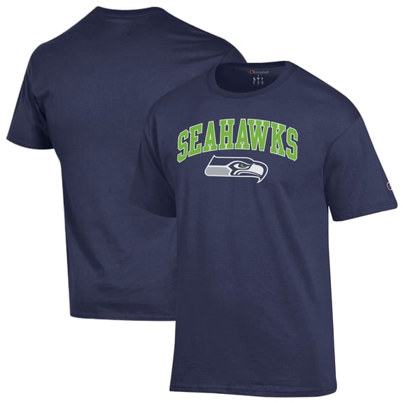Men's Champion College Navy Seattle Seahawks Arch Over Logo T-Shirt