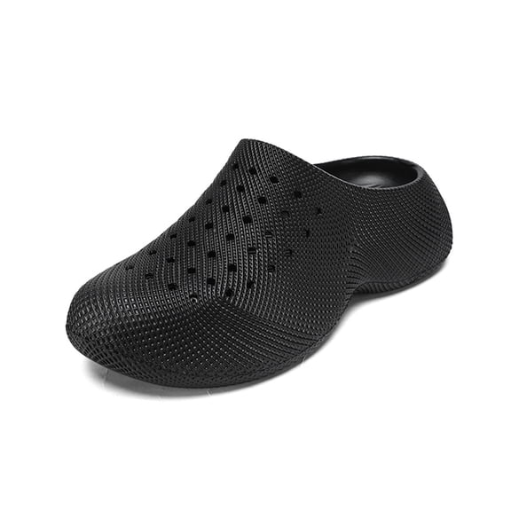 HXWCHs Unisex EVA Clogs,Thick Sole Breathable Slip-On Sandals, 3D Textured Non-Slip Casual Shoes for Men Women Indoor Outdoor Size: 9 Black