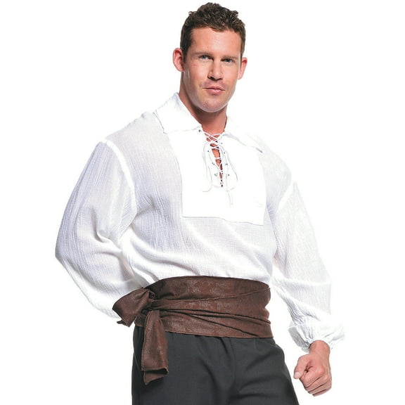 Underwraps Men's White Pirate Shirt Costume - One Size
