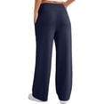 thumbnail image 2 of Hanerdun Women Wide Leg Workout Pants Female Elastic Waist Bottoms Navy Blue 2XL, 2 of 5
