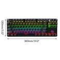 USB Wired Mechanical Keyboard,87 Key RGB Backlit Keyboard,Suspend