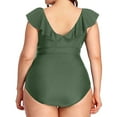 thumbnail image 4 of vigerkar Women's Plus Size One Piece Swimsuit Tummy Control Bathing Suit Cute V Neck Maternity Swimwear GN2, 3XL, 4 of 6