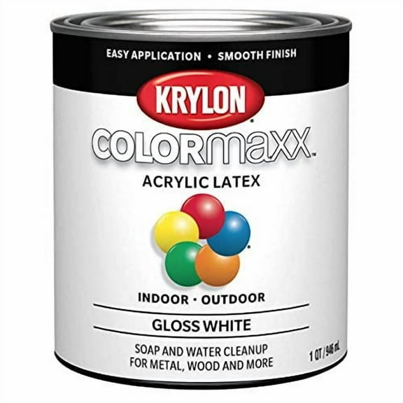 1 qt Krylon K05625007 White COLORmaxx Paint & Primer, Gloss