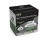 ETI Lighting  4" Retrofit Gimbal Downlight, 700 Lumen, Adjustable 5CCT, Triac Dimming, 120V, 63320101