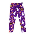 thumbnail image 4 of Girls Halloween Leggings Cute Pumpkin/Ghost/Bats Graphic Printed Soft Stretchy Jeggings Pants Holiday Outfits (4 Years, Style #H), 4 of 7