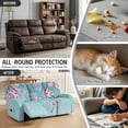 thumbnail image 5 of Xoenoiee Blue Cherry Blossom Print Stretch Recliner Cover 8-Pieces 3 Seats Recliner Chair Slipcovers Lazy Boy Furniture Protector with Elastic Bottom for Living Room, 5 of 7