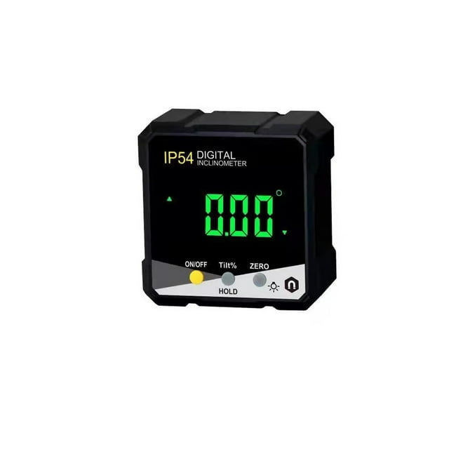 WREESH Mini LCD Digital Inclinometer Angle Gauge,Inclinometer 4 * 90 Degree IP54 LCD Four Sided Magnetic Digital Display LCD Inclinometer Clearance
