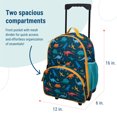 thumbnail image 2 of Wildkin Kids Rolling Luggage for Boys & Girls, Perfect for School & Overnight Travel, Carry-On Size (Jurassic Dinosaurs Blue), 2 of 7
