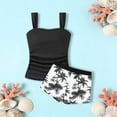 thumbnail image 2 of DHFJKG Tankini Swimsuits For Women 2 Piece Set Ruched Tankini Top Floral Printed High Waisted Swimwear Shorts Bottom Trendy Beachwear, 2 of 4