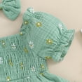 thumbnail image 4 of Okbabeha Baby Girl Summer Clothes Daisy Bodysuit Puff Sleeve Bubble Romper Smocked Dress Newborn Boho Outfits, 4 of 8