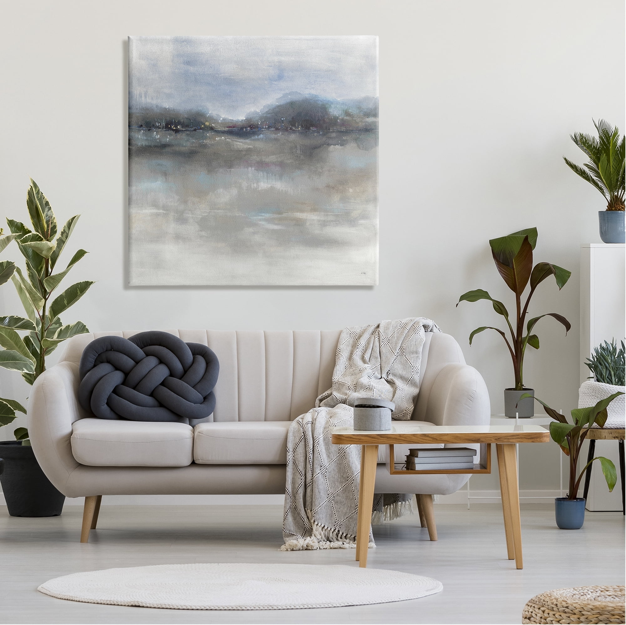 Stupell Industries Quiet Distant Landscape Misty Water Reflection Painting Gallery Wrapped Canvas Print Wall Art, Design by K. Nari