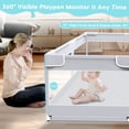 thumbnail image 3 of Baby Playpen Fshibila Baby Playard con malla suave 127 x 127 x 69 cm, color gris, 3 of 7