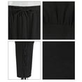 thumbnail image 5 of Timoontee Women's Medieval Renaissance Viking Pirate Retro Cosplay Costume Pants Trousers Black Solid Loose Fit Linen Drawstring Harem Pants Black L, 5 of 6