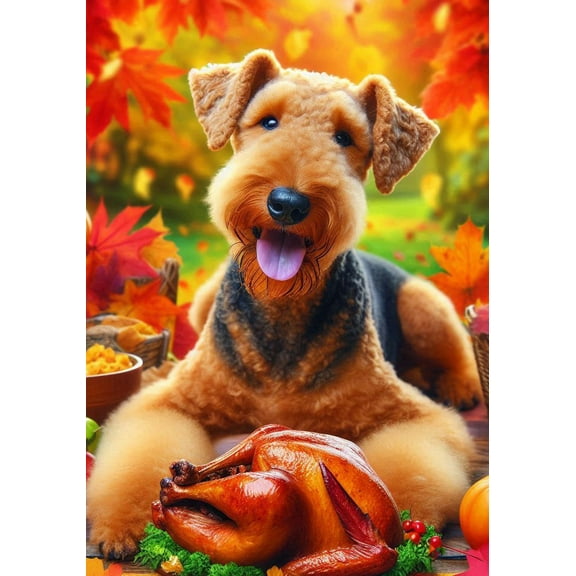Airedale -  Best of Breed DCR Thanksgiving Garden Flag