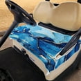 thumbnail image 5 of WIRESTER Universal Golf Cart Seat Cover, Comfortable Golf Cart Seat Towel Blanket 52 x 32 Inches, Suitable for EZGO Yamaha Icon and More, 2-Person Seats Club Cars - Marble Gold And Blue, 5 of 5