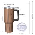 thumbnail image 2 of 40oz Tumbler with Handle and Straw, Vacuum Insulated Stainless Steel Travel Mug, Fits Car Cup Holder, Wood Print, 2 of 6