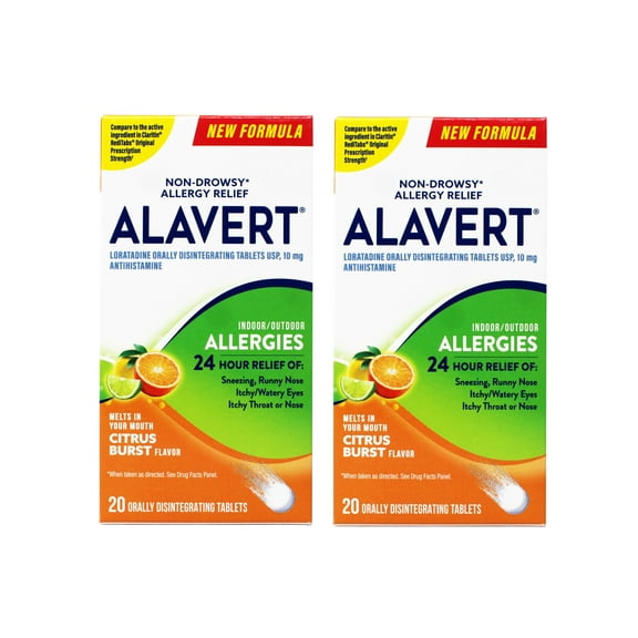 2 Pack - Alavert Quick Dissolving Tablets, Citrus Burst, 20 Count Each