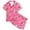 A-Hot Pink167, variant on JAJAHO Girls Pajamas For Kids 2-13Y Satin 2 Piece Sets Strawberry Printed Short Sleeve Button Up Shirts And Shorts Set