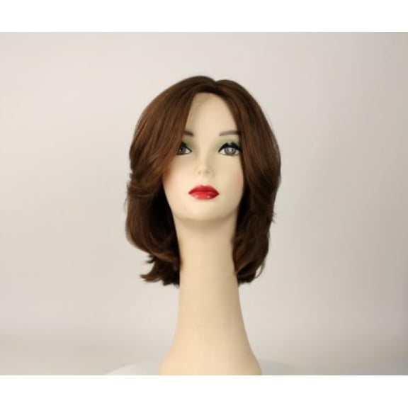 European Human Hair Freeda Wig Regina Light Brown With Blonde Highlights Multi Skin Top Size L