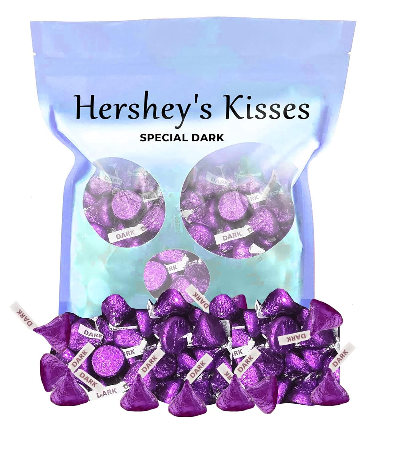 SPECIAL DARK KISSES BULK Chocolate Kisses Candy - 4 Lbs Special Dark Kisses Bulk - Individually Wrapped Bulk 4 Pounds Kisses (Approximately 400)