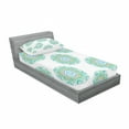 thumbnail image 3 of Nature Bedding Set with Sheet & Covers, Foxes in the Forest in Round Mandala Style Patterns Kids Playroom Summer Theme, Printed Bedroom Decor 2 Shams, 4 Sizes, Green Orange, by Ambesonne, 3 of 3