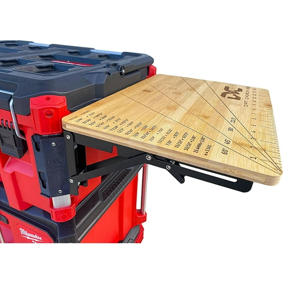 Quick Detaching/Folding Bamboo Table, Compatible with Milwaukee Packout Toolbox