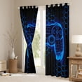 thumbnail image 3 of Homewish Neon Blue Gamepad Black Out Curtains for Boy, Chic Honeycomb Abstract Curtains Pack of 2 (42x63 Each), Modern Video Game Bedroom Curtains, Window Curtains Home Decor, 3 of 6
