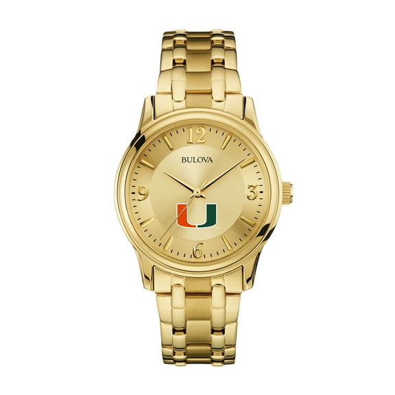 Men's Bulova Miami Hurricanes Gold-Tone Watch