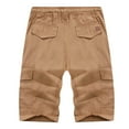 thumbnail image 3 of HOOMEUMY Men's Cargo Shorts Cotton Loose Fit Drawstring Elastic Waist Summer Beach Shorts with Pockets Black Yellow XL, 3 of 6