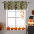 thumbnail image 6 of Fall Thanksgiving Valances for Windows, 42 x 18in, Orange Pumpkin Leaf Plaid Rod Pocket Kitchen Valance Curtain Light Filtering Window Treatments for Living Room Bedroom, 1 Panel, 6 of 7