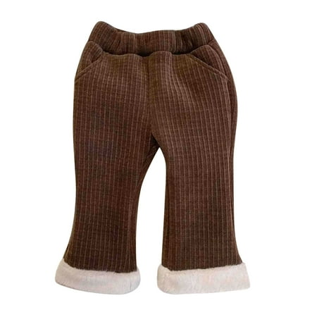 

Toddler Kids Baby Girls Cotton Knitted Lined Leggings Stretchy Basic Ankle Length Pants For Winter Warm Sweatpants Trousers