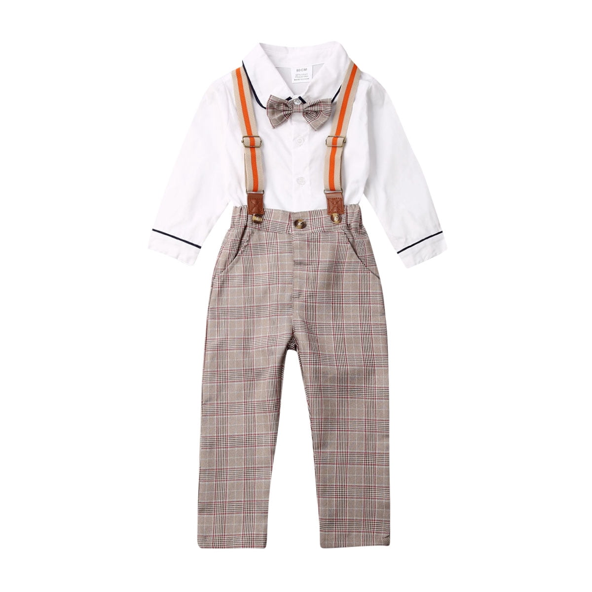 Plaid Suspender Pants 