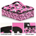 thumbnail image 2 of Iauyy Casserole Carrier for Hot Food Insulated Casserole Travel Carry Bag with Lid Food Warmer Bag for Party/Picnic,Black Cartoon Skull Pattern, 2 of 7