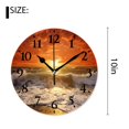 thumbnail image 2 of 10 Inch Wall Clock Battery Operated Silent Clock Decorative for Office, Kitchen, Outdoor, Living RoomSunset Beach Art, 2 of 4