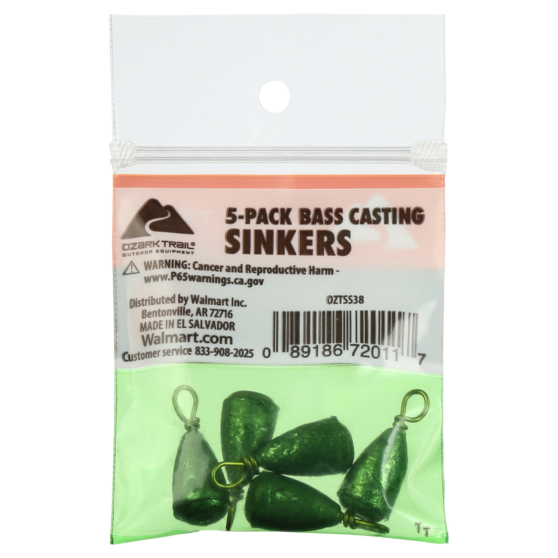 Ozark Trail Bass Casting Sinker 1.76 Ounces., Fishing Weight