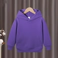 thumbnail image 2 of LTTVQM Teen Girls Hoodie 2-3 Long Sleeve Fall Casual Sweatshirt Comfortable Pullovers with Pockets Fashion Hooded Sweatshirts for Girls Dark Purple 2-3 Years, 2 of 3