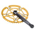 thumbnail image 2 of Bielas de bicicleta Oso de fresa BCD130mm brazo de manivela aleación de aluminio 47T dorado, 2 of 10