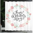 thumbnail image 4 of Ambesonne Valentines Day Shower Curtain, Buds Roses Tulip, 69"Wx84"L, White and Black, 4 of 5