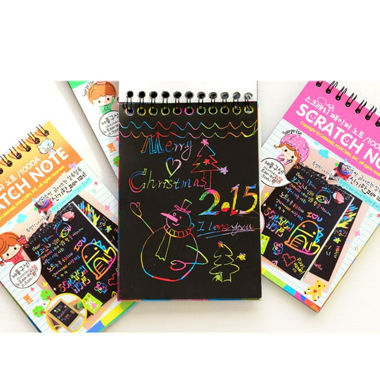 Scratch Drawing Book with Scratch tool - 8 Card (Random)