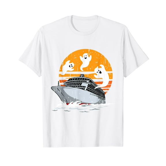 Boos Cruise Halloween White T-Shirt Casual Short Sleeve Tee Gift