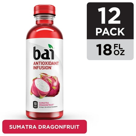 Bai Gluten-Free, Sumatra Dragonfruit, Antioxidant Infused Drink, 18 Fl Oz, 12 Pack Bottles