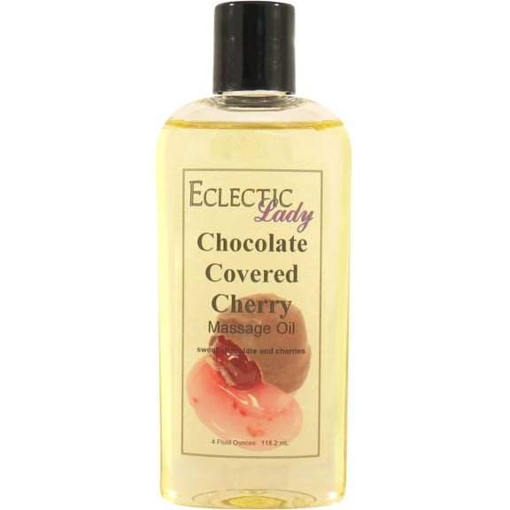 Chocolate Covered Cherry Massage Oil by Eclectic Lady, 4 oz, Sweet Almond Oil and Jojoba Oil