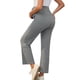 thumbnail image 3 of Pantalones de maternidad de lounge Inspire Chic para mujer, de pierna ancha sobre el vientre, casuales, de cintura alta, con bolsillos, gris claro, talla XX-Large, 3 of 6