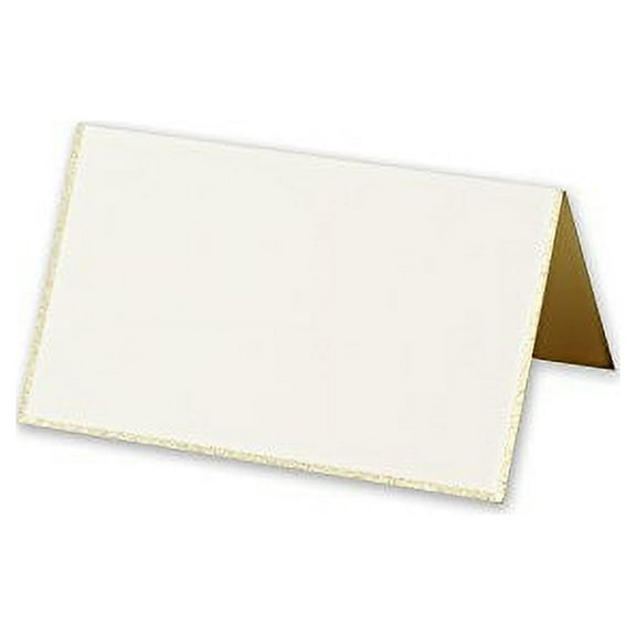 Cranes Kid Ecru Gold Bordered Bulk Place Card