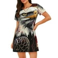 thumbnail image 1 of Fotbe Retro American Eagle A Bata de Dormir para Mujer con Estampado, Camisón de Algodón de Manga Corta, Ropa de Dormir Casual, 1 of 6