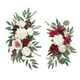 thumbnail image 1 of 2 piezas de flores artificiales, fondo floral, guirnalda rústica de arco de boda, seda rojo blanco, 1 of 9
