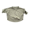 thumbnail image 1 of Kids Unisex Linen Shirts, Stylish Loose Button Down Tops for School & Outings, 6M-7Y, 1 of 8