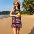 thumbnail image 3 of Defioc Monstrous Cartoon Characters Pattern Women's Summer Dresses 2025 Beach Casual Sleeveless Tank Loose Sundress Beach Vacation Clothes with Pocket -Small, 3 of 7